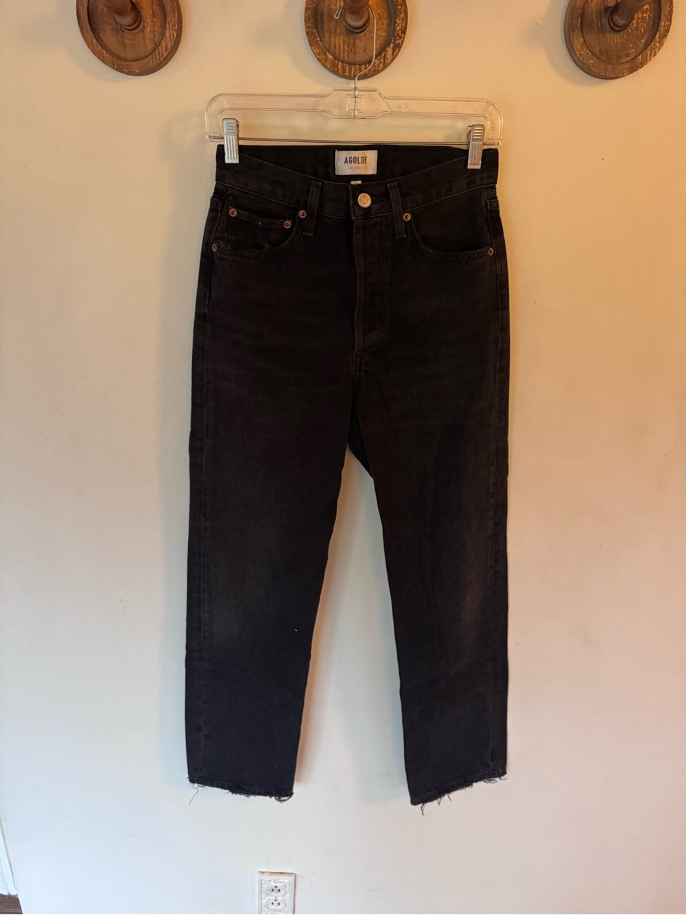 Agolde Black 90’s button fly high rise relaxed jeans size 2: